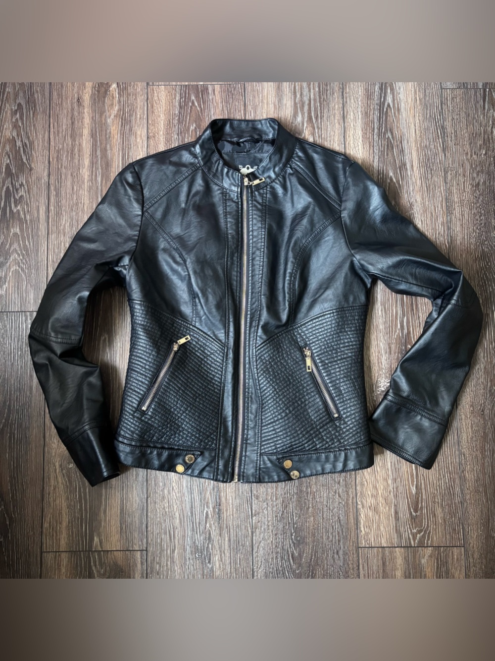 Lock and Love Women's Faux Leather Jacket Moto Biker Jacket M